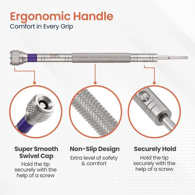 Alt view image 7 of 7 - Professional Screwdriver Kit by W&S for Watches, Glasses and Accessories: (10pc Tool Set) - to Adjust, Remove, Replace and Repair - Stainless Steel Professional - 10 Piece