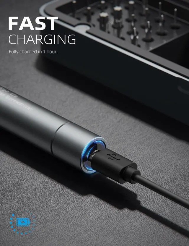 Alt view image 5 of 6 - Mini Electric Screwdriver, 90 in 1 Precision Screwdriver Set  Small Cordless Power Screwdriver with LED Light & 64 Magnetic Bits, Repair Tool for Phone Laptop Camera Watch Computer