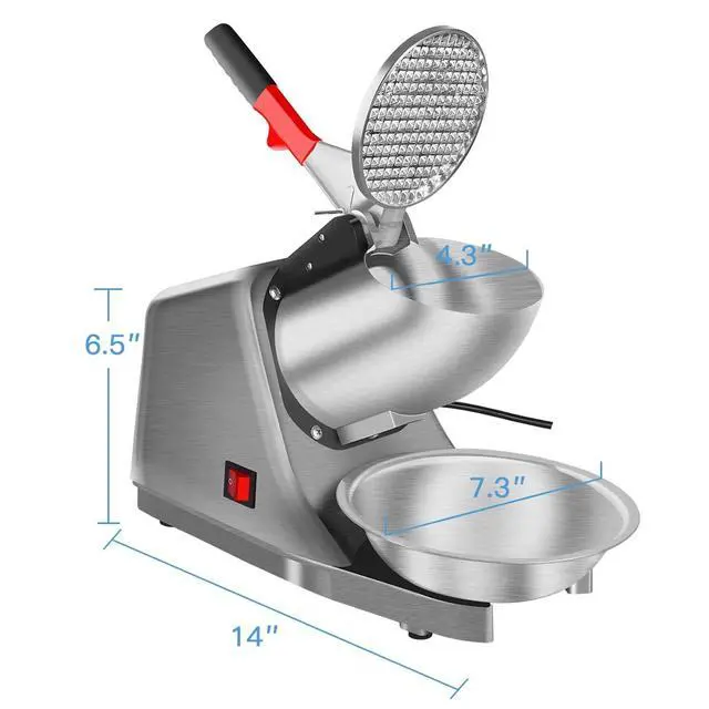 Alt view image 3 of 7 - Shaved Ice Machine Snow Cone Machine Ice Crusher with Stainless Steel Blade Kitchen Electric for Shaved Ice and Snow Cone (300W 2000r/min) Also Comes with a Free Ice Pick and Ice Cube Tray