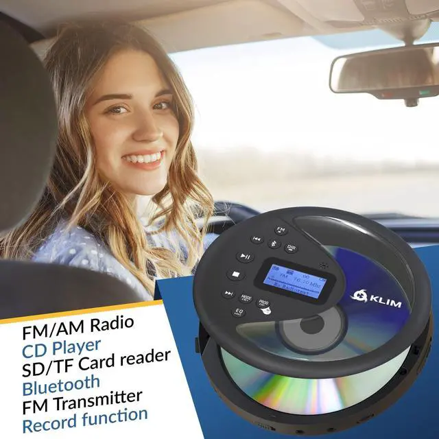 Alt view image 2 of 7 - Discover - Portable CD Player with Long-Lasting Battery - New - with Headphones - Radio FM - Compatible MP3 CD Player Portable - SD Card, FM Transmitter, Bluetooth - Ideal for Cars