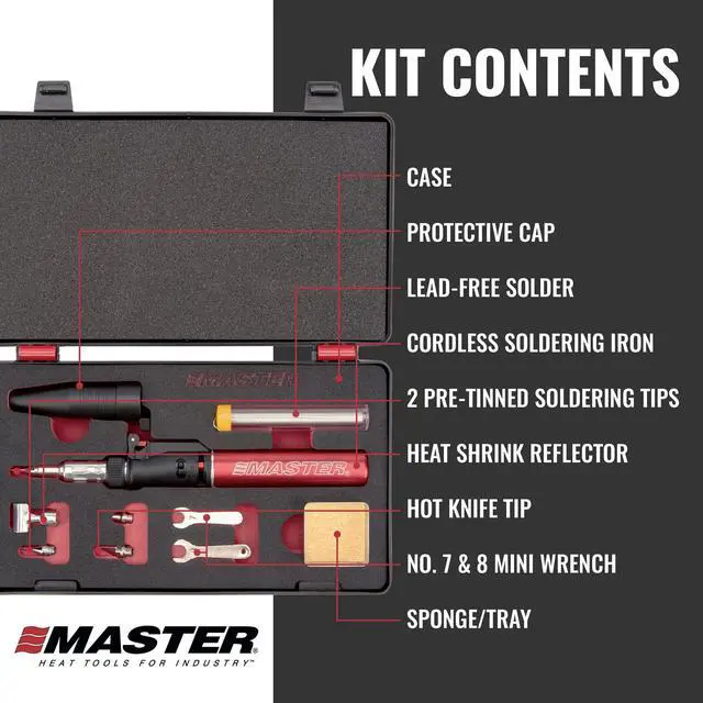 Alt view image 5 of 7 - PI-40SiK Professional Soldering Iron Kit, Butane Soldering Iron, Cordless and Portable with Adjustable Soldering Temperature, Self-Igniting, Butane-Powered, Professional 7-Piece Kit