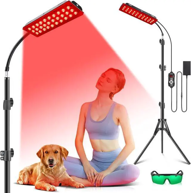 Main image of Red Light Therapy Lamp for Body, Infrared Light Therapy Lamps with Stand, 660nm Red and 850nm Near Infrared Redlight Therapy Device for Full Body Overall Health at Home with Eyes Protection