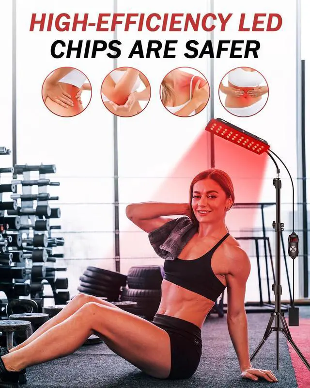 Alt view image 4 of 7 - Red Light Therapy Lamp for Body, Infrared Light Therapy Lamps with Stand, 660nm Red and 850nm Near Infrared Redlight Therapy Device for Full Body Overall Health at Home with Eyes Protection