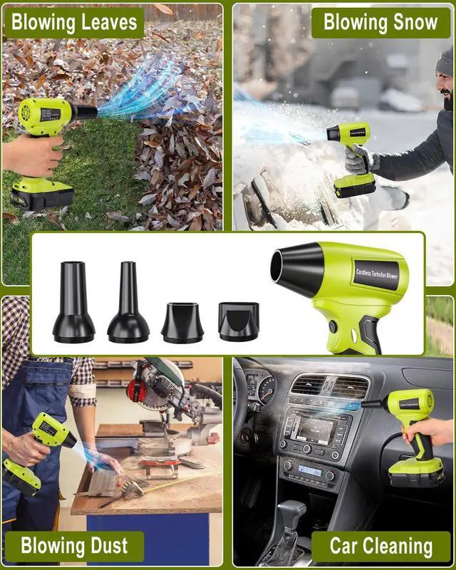 Alt view image 6 of 7 - Cordless Leaf Blower for Ryobi 18v Battery - High-Speed, Brushless Motor, 130,000 RPM, Lightweight Design for Leaves,Dust Snow,Lawn Care,Patio Cleaning(Battery Not Included)