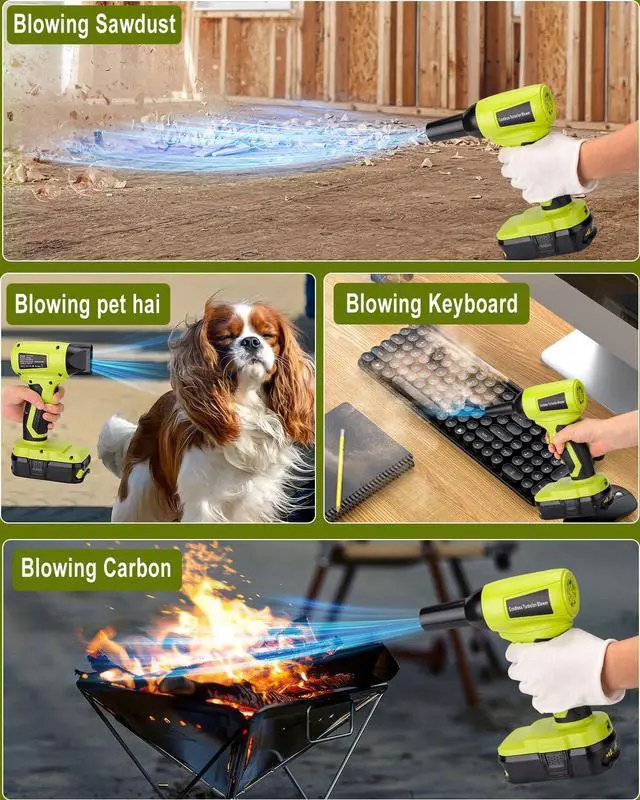 Alt view image 7 of 7 - Cordless Leaf Blower for Ryobi 18v Battery - High-Speed, Brushless Motor, 130,000 RPM, Lightweight Design for Leaves,Dust Snow,Lawn Care,Patio Cleaning(Battery Not Included)