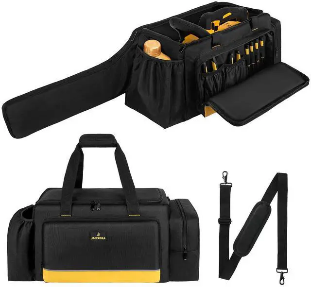 Main image of Chainsaw Carrying Case, Waterproof Foldable Chainsaw Storage Bag Compatible with Greenworks, Dewalt, EGO Power+ 14''/16''/18'' Chainsaws and Cordless Chainsaw, Black&Yellow