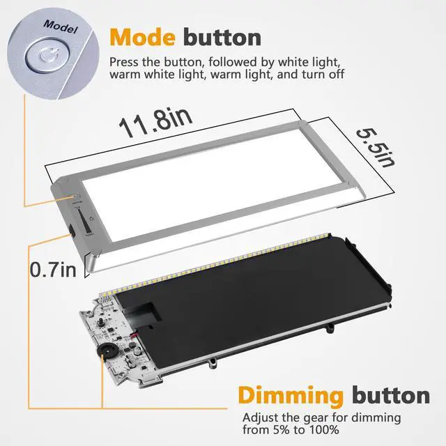 Alt view image 5 of 7 - RV Lights Interior, 3 Color TEM Camper Lights, Dimmable 12v Volt Led Lights Fixture (1)