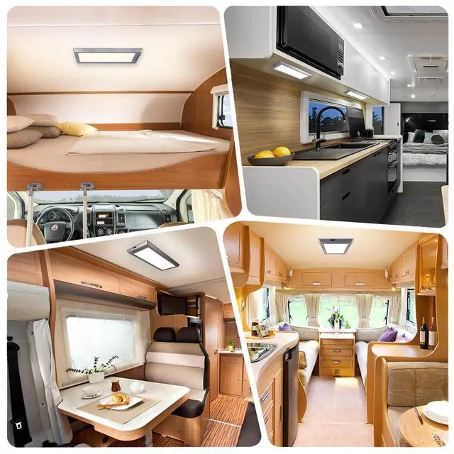 Alt view image 7 of 7 - RV Lights Interior, 3 Color TEM Camper Lights, Dimmable 12v Volt Led Lights Fixture (1)