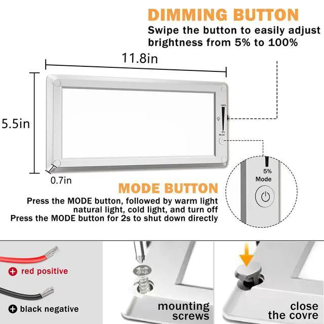 Alt view image 3 of 7 - RV Lights Interior, 12 Volt Led Lights Camper Lights Led Lights Interior Fixtures 12V Ceiling Dome Light with Switch for RV/Camper/Trailer/Boat (2)