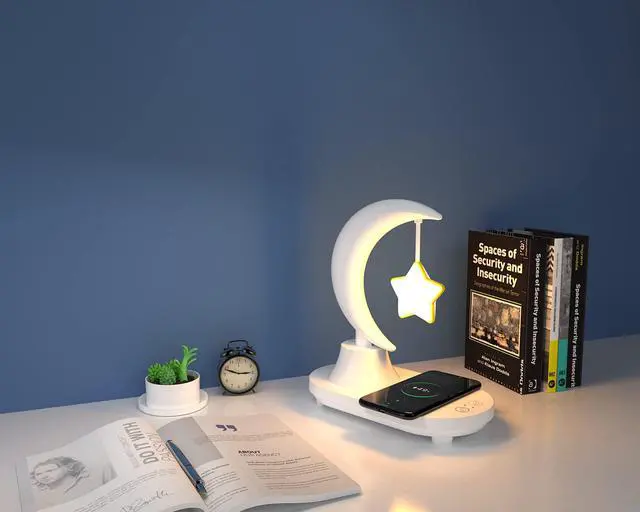 Alt view image 3 of 7 - 3 in 1 with Bluetooth audio and wireless charging function of the LED bedside romantic colorful atmosphere night light( Note: Bluetooth speaker does not support voice call function) (Star Star)
