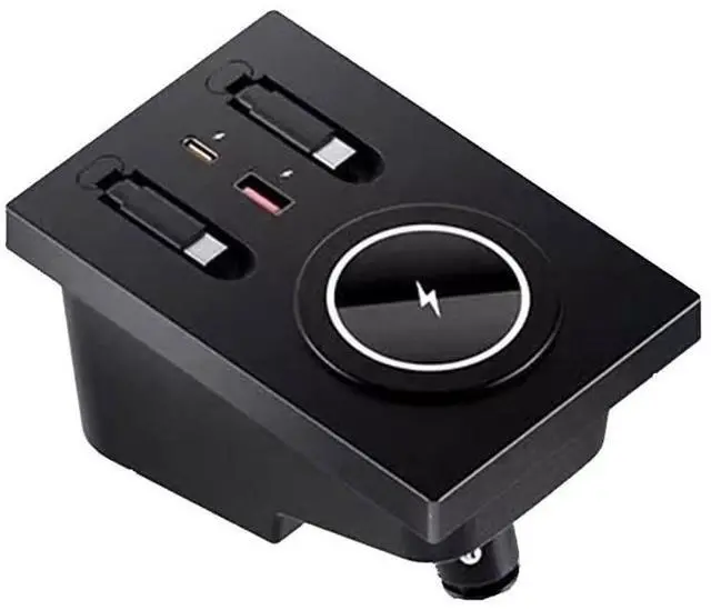 Main image of USB Hub Wireless Charger for Volvo xc60 xc90 s90 v90 s60 v60, Retractable Hub Docking Station with Fast Charging Cable Multi Port, Accessories Docking Station of Center Console (tuozhanwu-A)