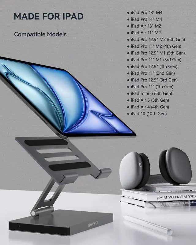 Alt view image 7 of 7 - iPad Pro USB C Hub Stand, 9-in-1 Adapter for iPad Pro M4 M2 13 12.9 11 Inch Docking Station Foldable with 4K 60Hz HDMI, RJ45 Gigabit Ethernet, SD/TF Card Reader, 3 USB 3.0, 3.5 mm Audio, iPad Air