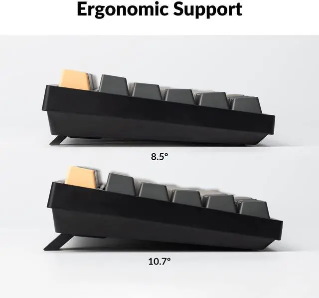 Alt view image 5 of 6 - C2 Pro Wired Custom Mechanical Keyboard Full Size Layout QMK/VIA Programmable Macro White Backlit with Tactile Brown Switch OEM Profile Double-Shot PBT Keycaps for Mac Windows Linux