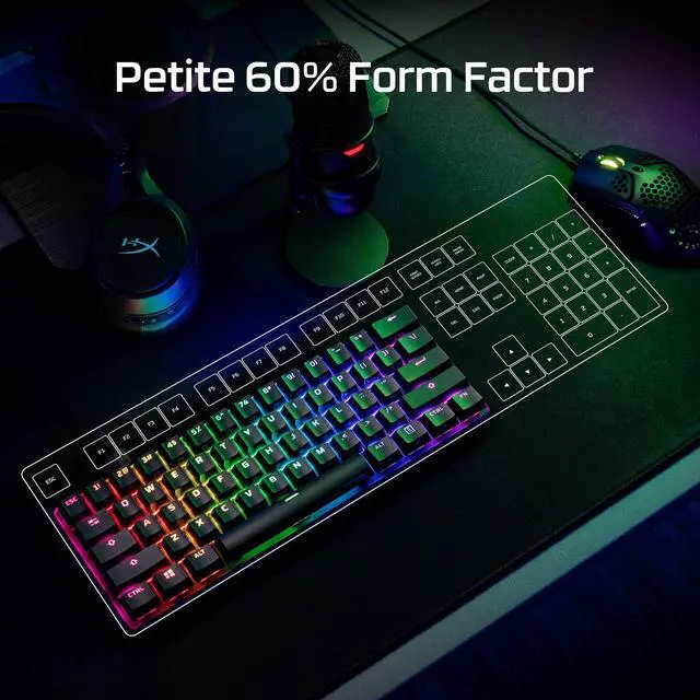 Alt view image 2 of 6 - Alloy Origins 60 - Mechanical Gaming Keyboard, Ultra Compact 60% Form Factor, Double Shot PBT Keycaps, RGB LED Backlit, NGENUITY Software Compatible - Linear  Red Switch,Black