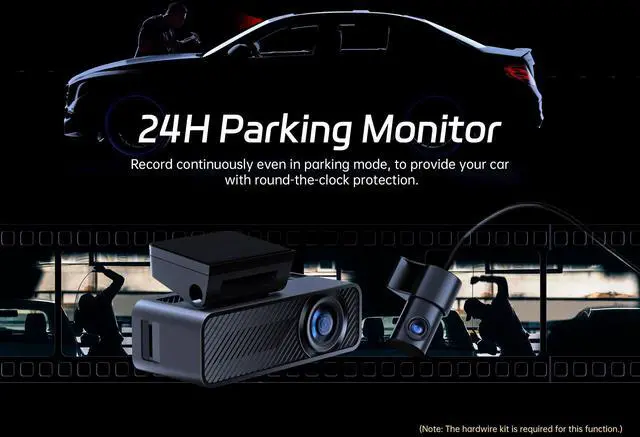 Alt view image 6 of 7 - P1 Duo 4K Dash Cam Front and Rear, 64GB SD Card, 4K+1080P Dual Dash Camera for Cars, Wi-Fi & App Control, 1.5IPS Display Car Camera, Voice Control, Night Vision, 24H Parking Mode, G-Sensor