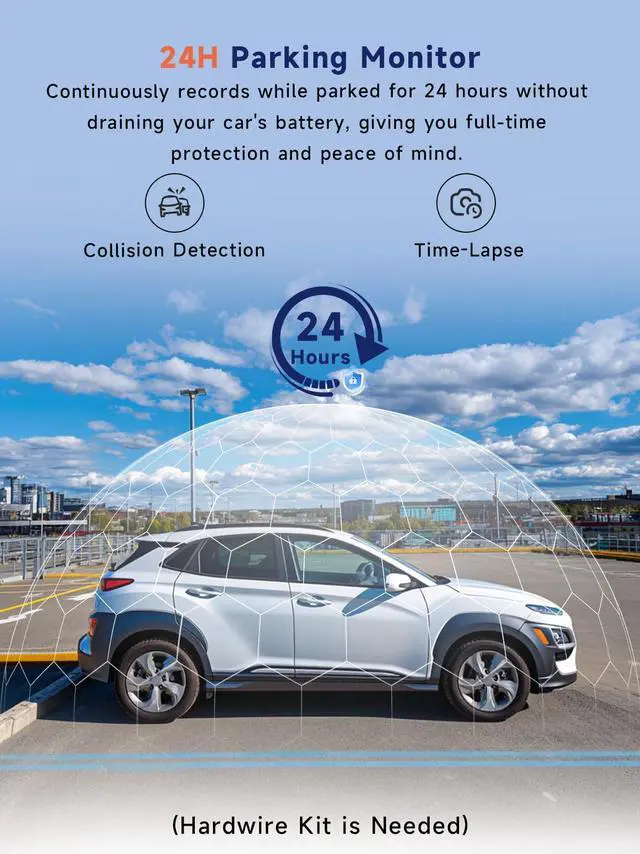 Alt view image 7 of 7 - Dash Cam Front and Inside, 2.5K+1080P Dual Camera for Cars, Hidden Car Camera Front and Interior with Super Night Vision, 4 IR LEDs, G-Sensor, 24H Parking Mode, Loop Recording, 32GB Card Included