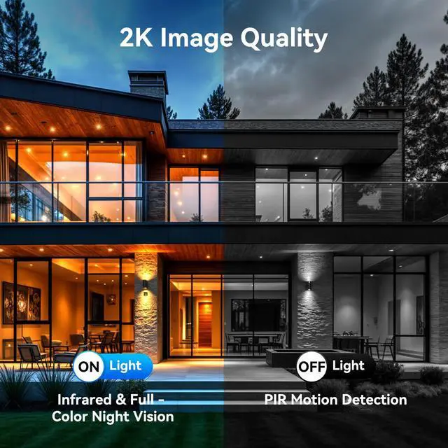 Alt view image 3 of 7 - 4G LTE Cellular Security Camera Outdoor, 2K No WiFi Solar Camera Outdoor Wireless Color Night Vision, Cellular Cameras for Security 360° Viewing, PIR Motion Sensor