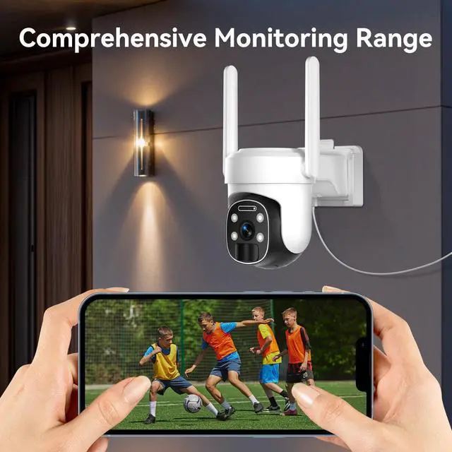 Alt view image 4 of 7 - 4G LTE Cellular Security Camera Outdoor, 2K No WiFi Solar Camera Outdoor Wireless Color Night Vision, Cellular Cameras for Security 360° Viewing, PIR Motion Sensor