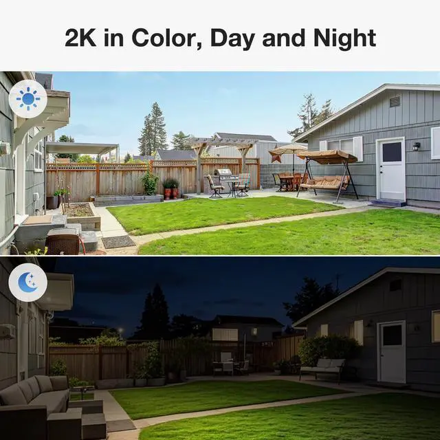 Alt view image 5 of 7 - Dual Lens Solar Security Cameras Wireless Outdoor, 2K Full HD Video, 360° View Pan/Tilt Home Security Camera with Color Night Vision, Easy to Install, PIR Alarm, 2.4GHz WiFi