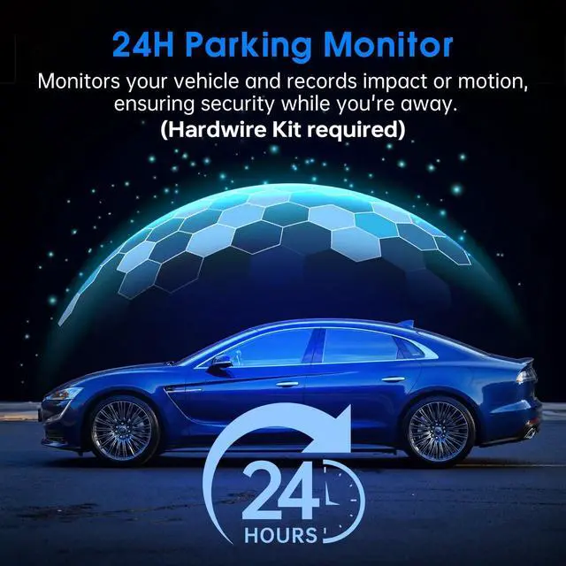 Alt view image 6 of 7 - Dash Cam Front and Rear, 2.5K /1080P QHD Dual Dash Camera for Cars, Super Night Vision Dashcam, Loop Recording, 3.39 IPS, 64GB Card Included, 160° Wide Angle, Parking Mode - Black Pro