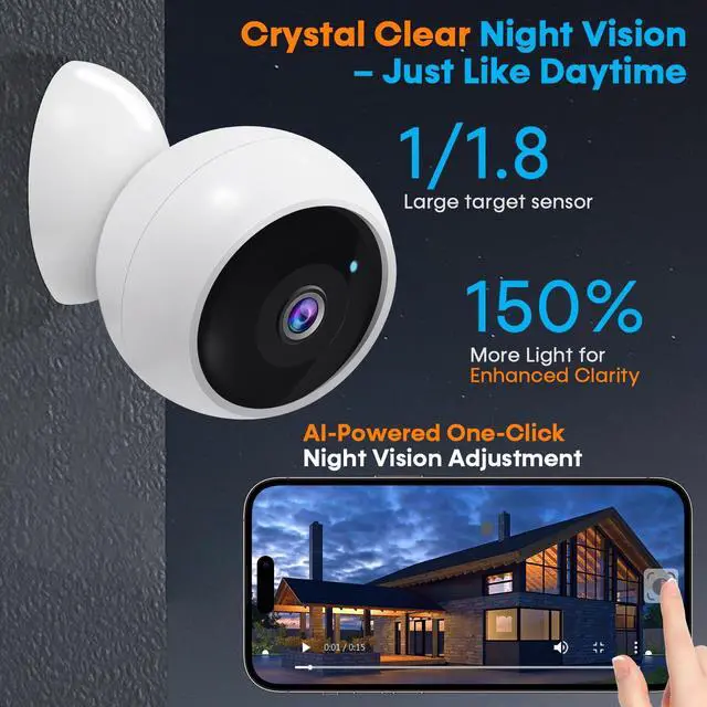 Alt view image 4 of 7 - Security Cameras Wireless Outdoor: Magnetic 2-Pack Install-Free Indoor Smart 2K WiFi - Long Battery Life Powered Wireless Cameras for Home Security with AI Motion Detection