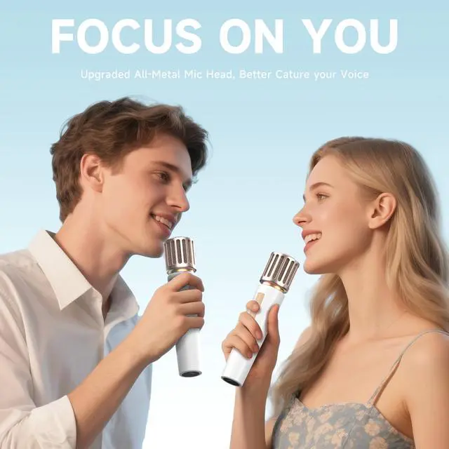 Alt view image 7 of 7 - Wireless Microphones, Microphone with One-to-One Chip Connection, Controllable LED Lights, 40H Duration, 200FT Range Free Sing, Volume Control Microphone for Singing, Speech, Home Party, Youtube