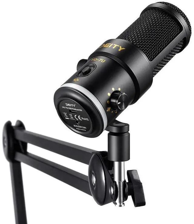 Alt view image 2 of 6 - VO-7U Boom Arm Kit USB Dynamic Podcast Microphone with RGB Lights for Game Podcast Stream YouTube (Black)