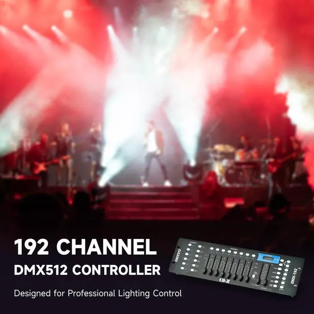 Alt view image 2 of 7 - 192 DMX 512 Stage DJ Light Controller Lighting Mixer Board Console for Light Shows, Party Disco Pub Night Club DJs KTV Bars and Moving Heads