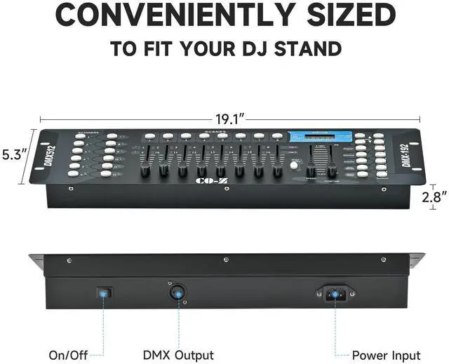 Alt view image 5 of 7 - 192 DMX 512 Stage DJ Light Controller Lighting Mixer Board Console for Light Shows, Party Disco Pub Night Club DJs KTV Bars and Moving Heads