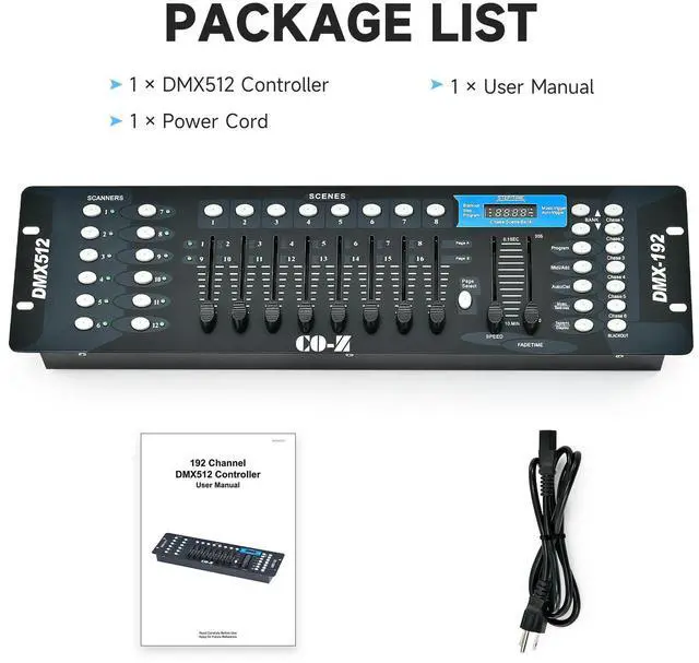 Alt view image 7 of 7 - 192 DMX 512 Stage DJ Light Controller Lighting Mixer Board Console for Light Shows, Party Disco Pub Night Club DJs KTV Bars and Moving Heads