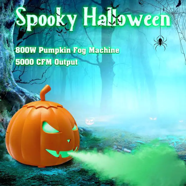Alt view image 7 of 7 - 800W Pumpkin Fog Machine with Bluetooth Speaker, Smoke Machine Fogger with 12 Colors LED Lights, Fog Maker with Remote and Refill Indicator for Halloween Decor Haunted House DJ Party Stage