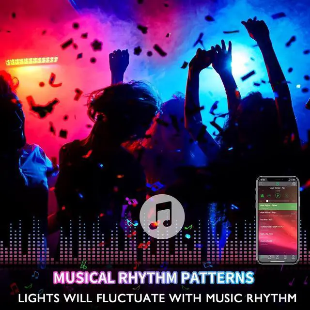 Alt view image 5 of 7 - LED Stage Wash Light Bar - 2Pack 48W RGB DJ Light Bar IP66 Waterproof by Smart APP & Remote Control Wall Washer Uplight for Garden Stage Lighting Events Home Decoration Wall Display