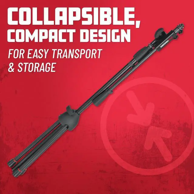 Alt view image 4 of 7 - Tripod Mic Stand with Boom Arm & Soft Grip Twist Clutch Height Adjustment, Includes 3/8" and 5/8" Adapters (GFW-MIC-2020)