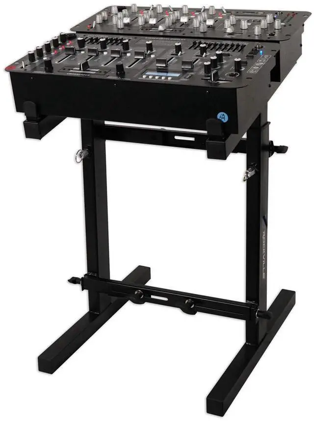 Alt view image 3 of 7 - RXS20 Portable Mixer Stand 300 lbs Capacity, Adjustable Height 24-36in, Adjustable Width 13.8-23.6in, Collapsible, Padded Platform, Perfect for DJs and Musicians