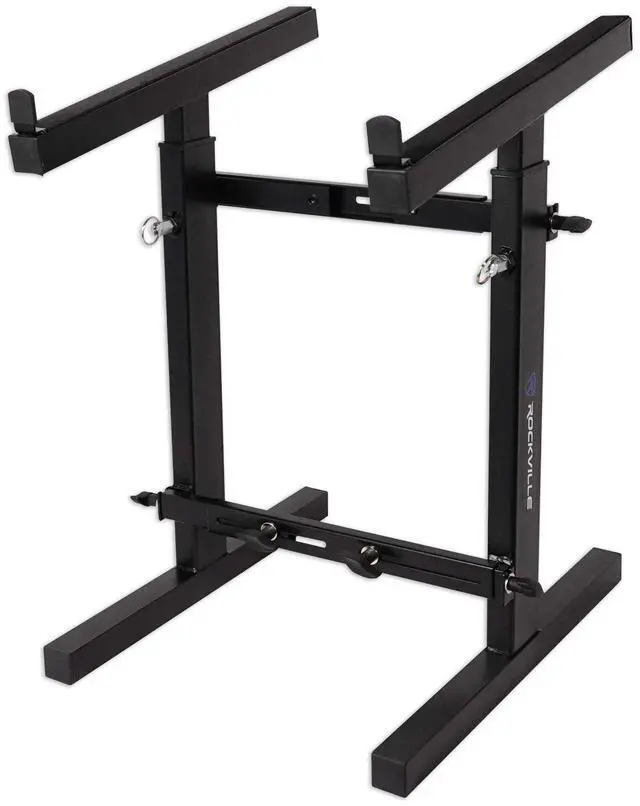 Alt view image 4 of 7 - RXS20 Portable Mixer Stand 300 lbs Capacity, Adjustable Height 24-36in, Adjustable Width 13.8-23.6in, Collapsible, Padded Platform, Perfect for DJs and Musicians