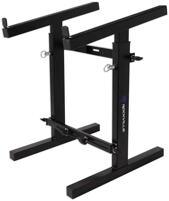Alt view image 5 of 7 - RXS20 Portable Mixer Stand 300 lbs Capacity, Adjustable Height 24-36in, Adjustable Width 13.8-23.6in, Collapsible, Padded Platform, Perfect for DJs and Musicians
