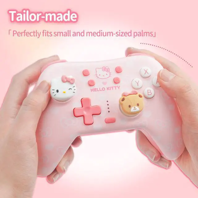 Alt view image 5 of 7 - Pink Switch Controller,Hello Kitty Hall Effect Controllers Wireless for Switch 2/1/OLED/Lite,PC,Android,iOS | Bluetooth + Wired,1000mAh Battery,6-Axis Gyro,Dual Vibration,RGB Breathing Light