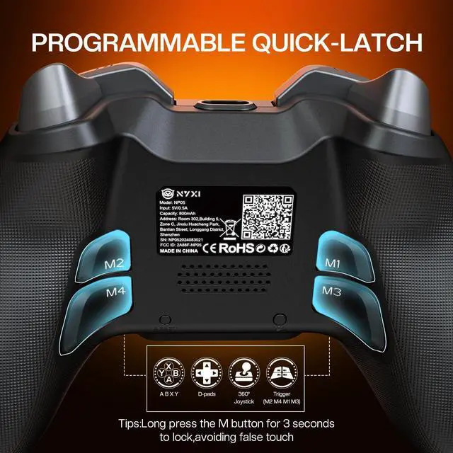 Alt view image 5 of 7 - Flexi Wireless PC Controller, 1000Hz Polling Rate Hall Effect Joystick, Interchangeable D-pad&Left Joystick, 4 Mppable Buttons, 800mAh, Adjustable Turbo/Vibration for PC/Switch 2/iOS/Android