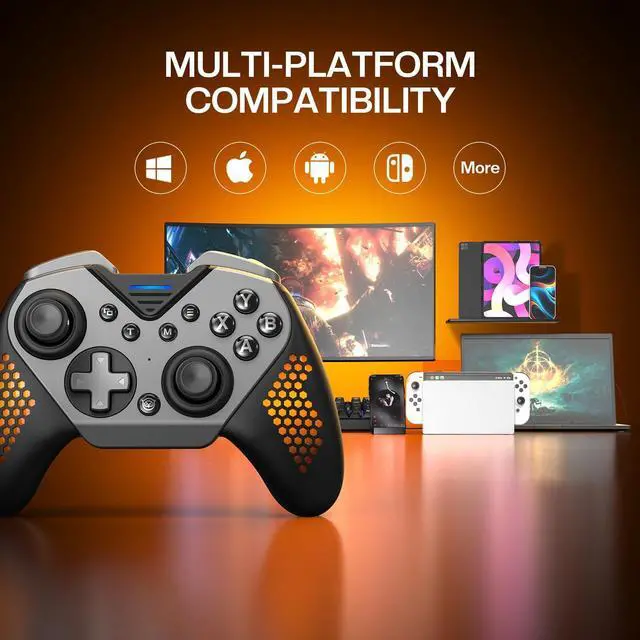 Alt view image 6 of 7 - Flexi Wireless PC Controller, 1000Hz Polling Rate Hall Effect Joystick, Interchangeable D-pad&Left Joystick, 4 Mppable Buttons, 800mAh, Adjustable Turbo/Vibration for PC/Switch 2/iOS/Android
