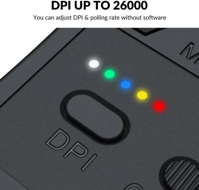 Alt view image 5 of 7 - M3 Wireless Mouse, PAW3395 Sensor with Programmable Macro Button 26,000 DPI Supports 2.4 GHz/Bluetooth 5.1, 79g Ultra-Light Ergonomic Design Up to 70 Hours Using for PC Mac Laptop - Black