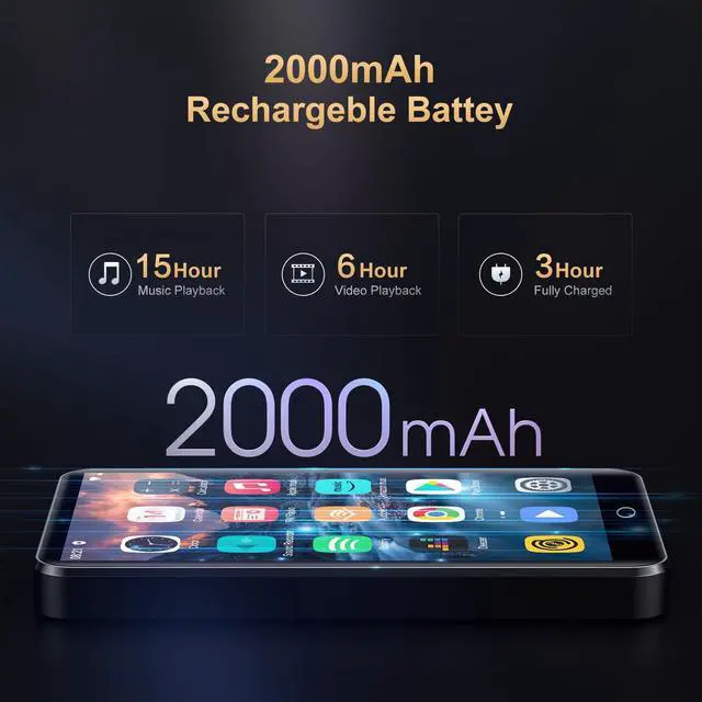 Alt view image 7 of 7 - 80GB MP3 Player with Bluetooth and WiFi, Mp3 & Mp4 Music Player with Spotify, Amazon Music, Deezer, Audible, Browser, 4.0" IPS Touch Screen Android Player with Speaker, FM Radio, Up to 512GBBlack