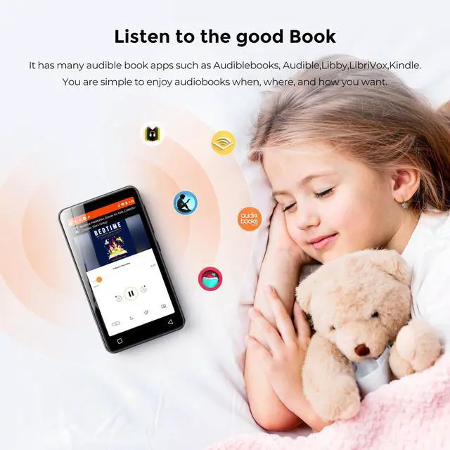 Alt view image 3 of 7 - 160GB MP3 Player with Bluetooth and WiFi, Music Player with Spotify,Pandora,Amazon Music,4" Touch Screen Android MP4 MP3 Player for Kids with Libby,Audible,Spotify Kids(Black)