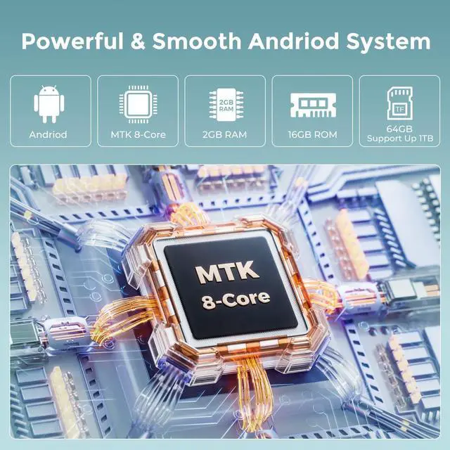 Alt view image 7 of 7 - 80GB MP3 Player with Bluetooth and WiFi, MP3 Player for Kids with Spotify, Spotify Kids, Pandora, Audible, 4.0" Touch Screen Music Player with Parental Controls, Up to 1TB (White+ Sky-Blue)