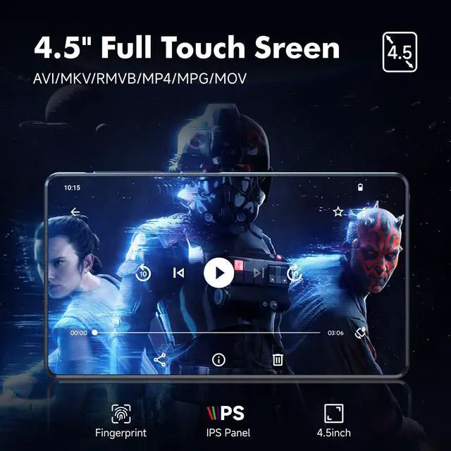 Alt view image 6 of 7 - 83GB Android MP3 Player with Bluetooth and WiFi, 4.5" IPS Touchscreen Music Player with Spotify, Pandora, Amazon Music, Parental Control MP4 MP3 Player for Kids with Libby, Audible, Up to 1TB