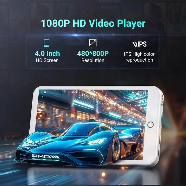 Alt view image 3 of 7 - 96GB MP3 Player with Bluetooth and WiFi, Android 13 MP3 MP4 Players with 4" Touchscreen and Speaker, 3GB RAM & 32GB ROM, Spotify Music Player with Audible, FM Radio, Amazon Music, Play Store