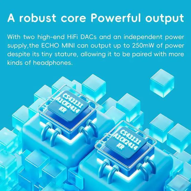 Alt view image 3 of 7 - SnowSky/ Echo MINI HiFi Bluetooth MP3 Player, 15Hours Playback, Independent Volume Control with 3.5mm/4.4mm Headphones Outputs (Sky Blue)