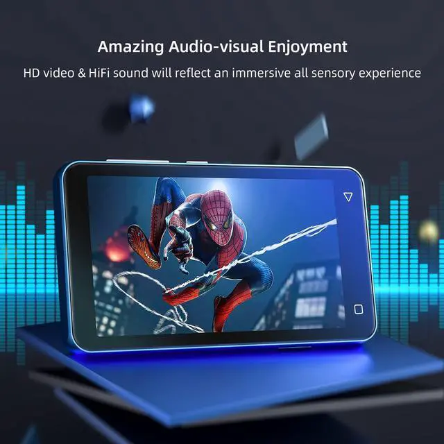 Alt view image 4 of 7 - MP3 Player with Bluetooth and WiFi,MP3 Player with Spotify,Spotify Kids,Audible,Pandora,Amazon Music,4" Music Player MP4 Up to 1TB(80GB,Blue_White)