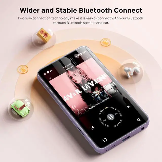 Alt view image 5 of 7 - 160GB MP3 Player with Bluetooth and WiFi,  Music Player with Spotify,Pandora,Amazon Music,4" Touch Screen Android MP4 MP3 Player for Kids with Libby,Audible,Spotify Kids (Purple)