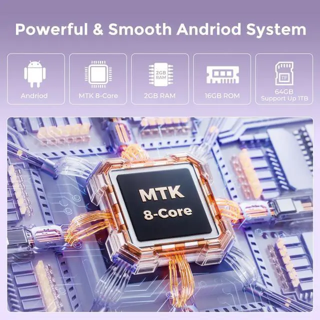 Alt view image 7 of 7 - 80GB MP3 Player with Bluetooth and WiFi, MP3 Player for Kids with Spotify, Spotify Kids, Pandora, Audible, 4.0" Touch Screen Music Player with Parental Controls, Up to 1TB (White+ Purple)