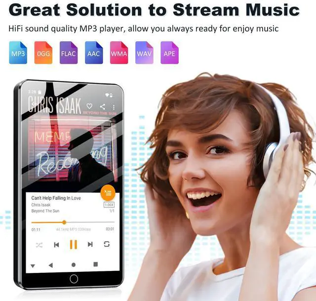 Alt view image 3 of 7 - 144GB MP3 Player with Bluetooth and WiFi, Android 13 OS MP3 & MP4 Players with 4" Touchscreen and Speaker, Spotify Music Players with Pandora, Audible, Amazon Music, Play Store